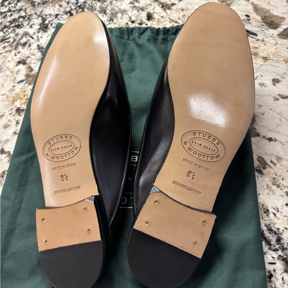 Stubbs & Wootton Black Leather Women’sLeather mules - Picture 2 of 2